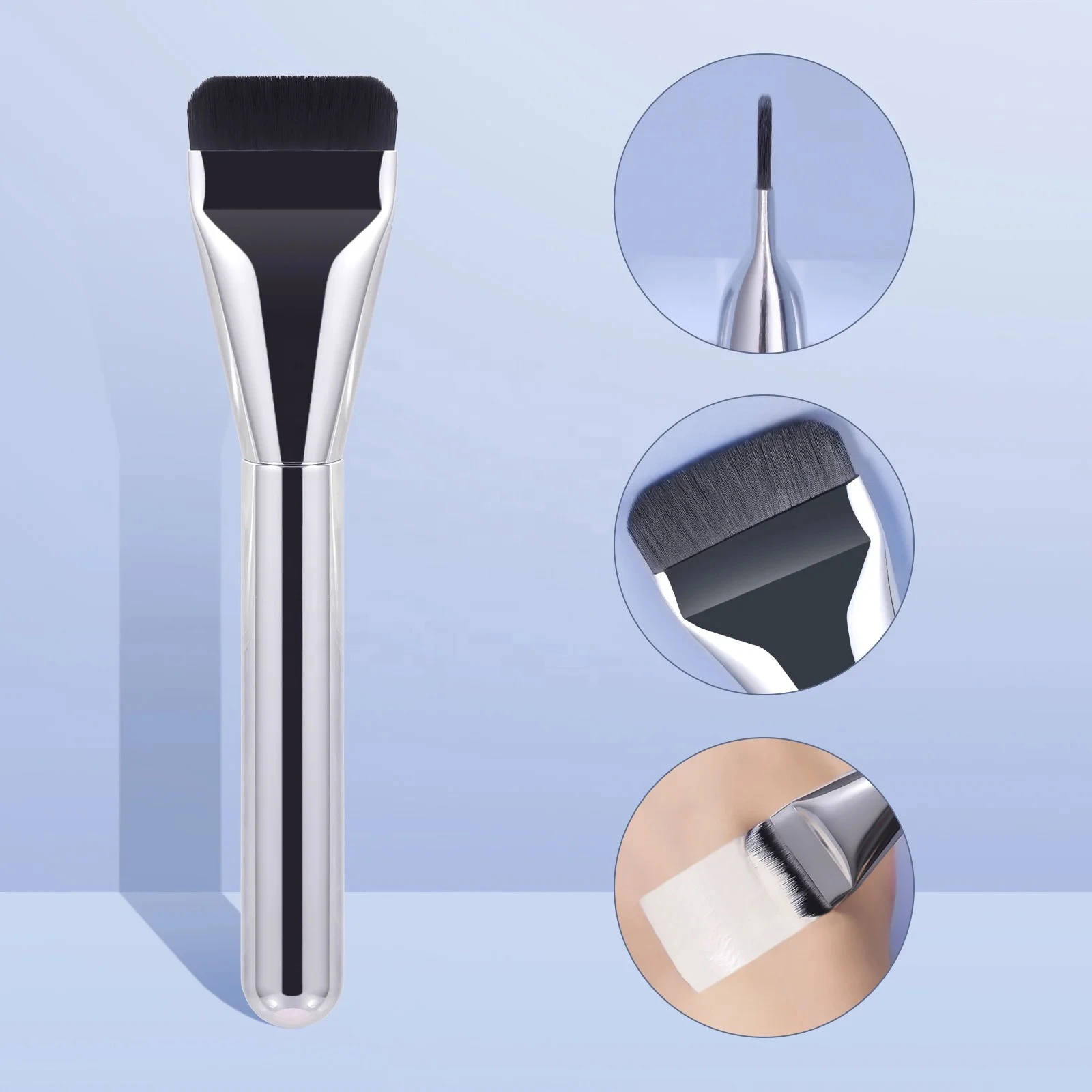 Flat thin foundation brush