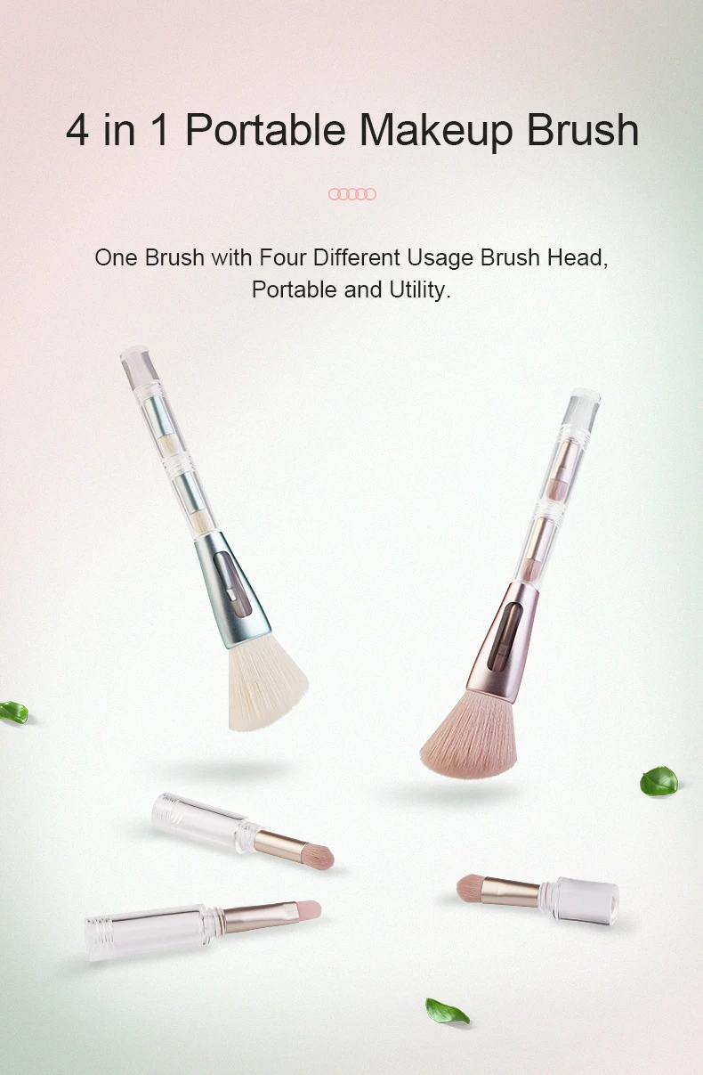 Portable 4-in-1 makeup brush