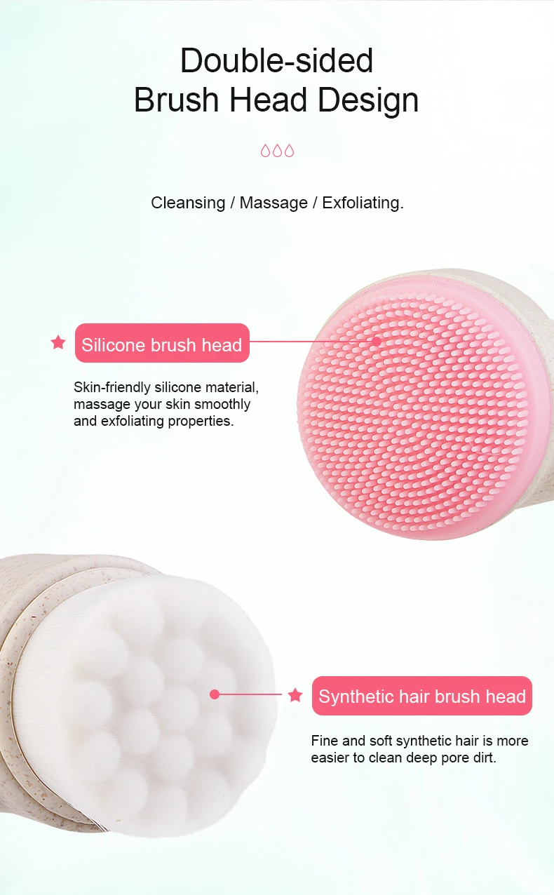 Wheat straw face cleaning brush