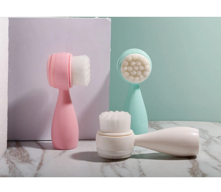Small double sided face cleaning brush